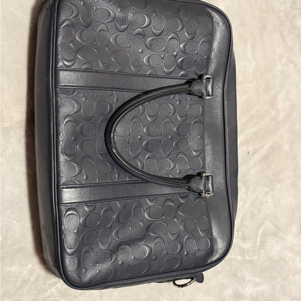 Blue Embossed Leather Men's Bag